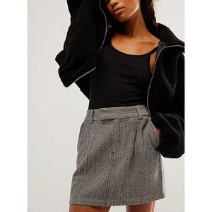 FREE PEOPLE Pop Preppy Mini Skirt / Gray